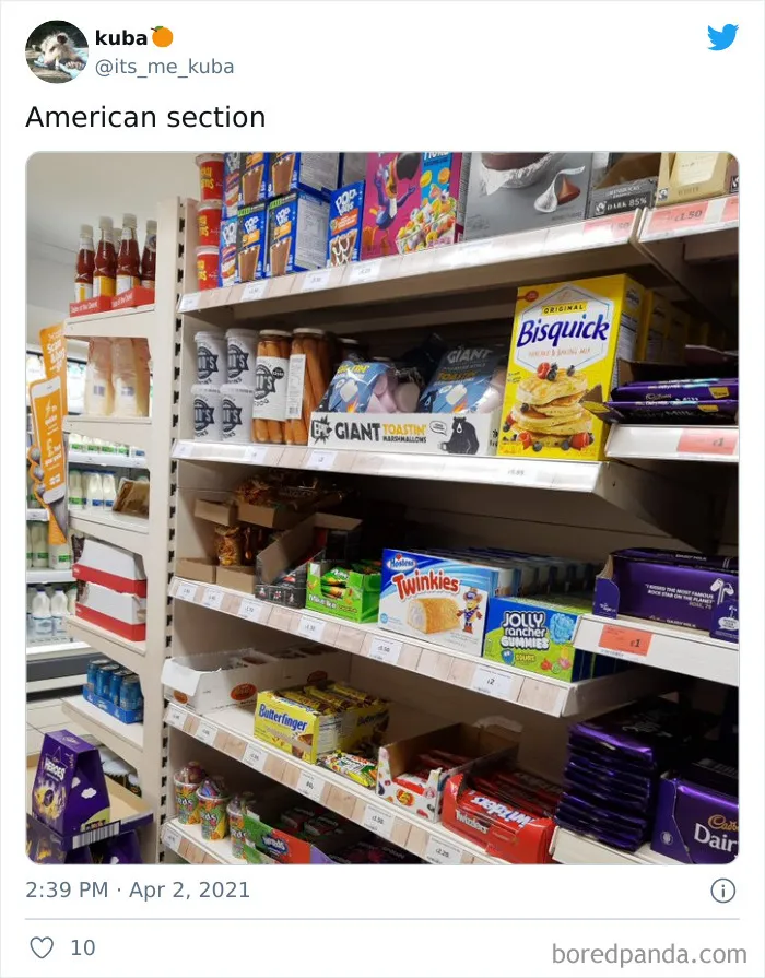 What The "American Food" Section Looks Like In Different Countries