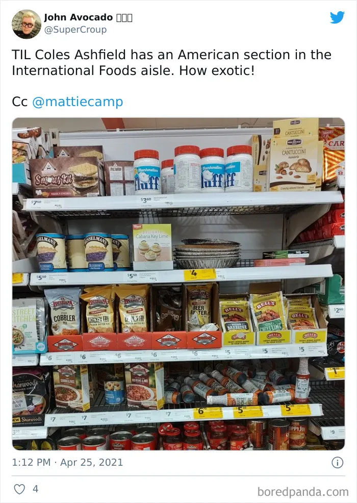 What The "American Food" Section Looks Like In Different Countries