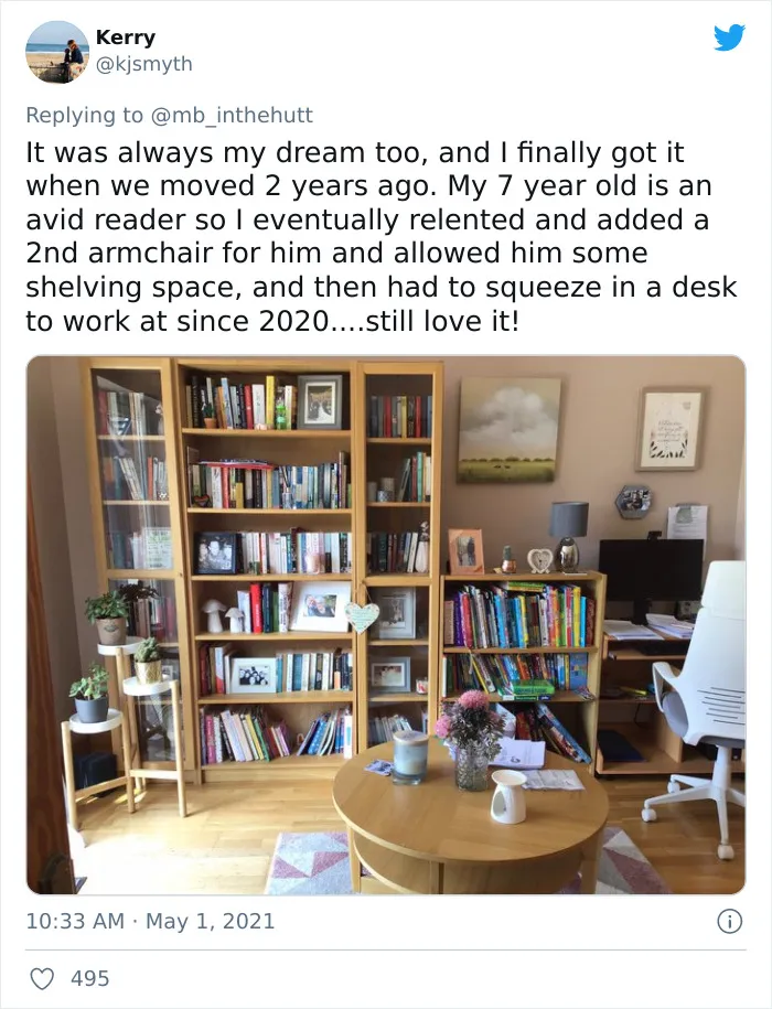 21 People Responded By Showing Their Home Libraries When A Twitter User Shared She Just Finished Hers