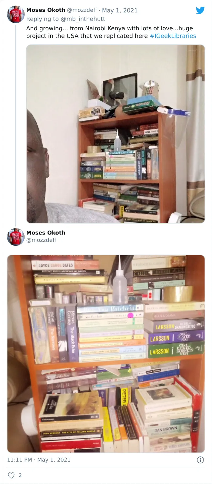 21 People Responded By Showing Their Home Libraries When A Twitter User Shared She Just Finished Hers