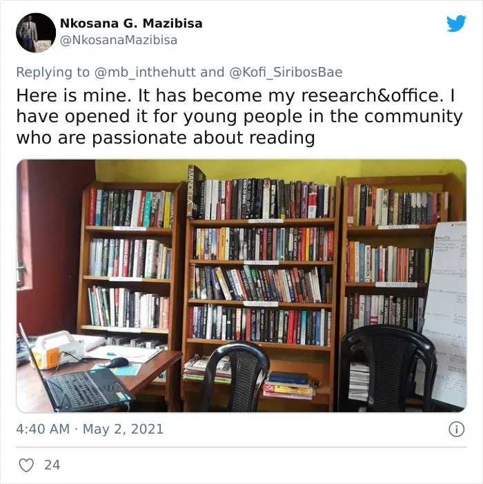 21 People Responded By Showing Their Home Libraries When A Twitter User Shared She Just Finished Hers