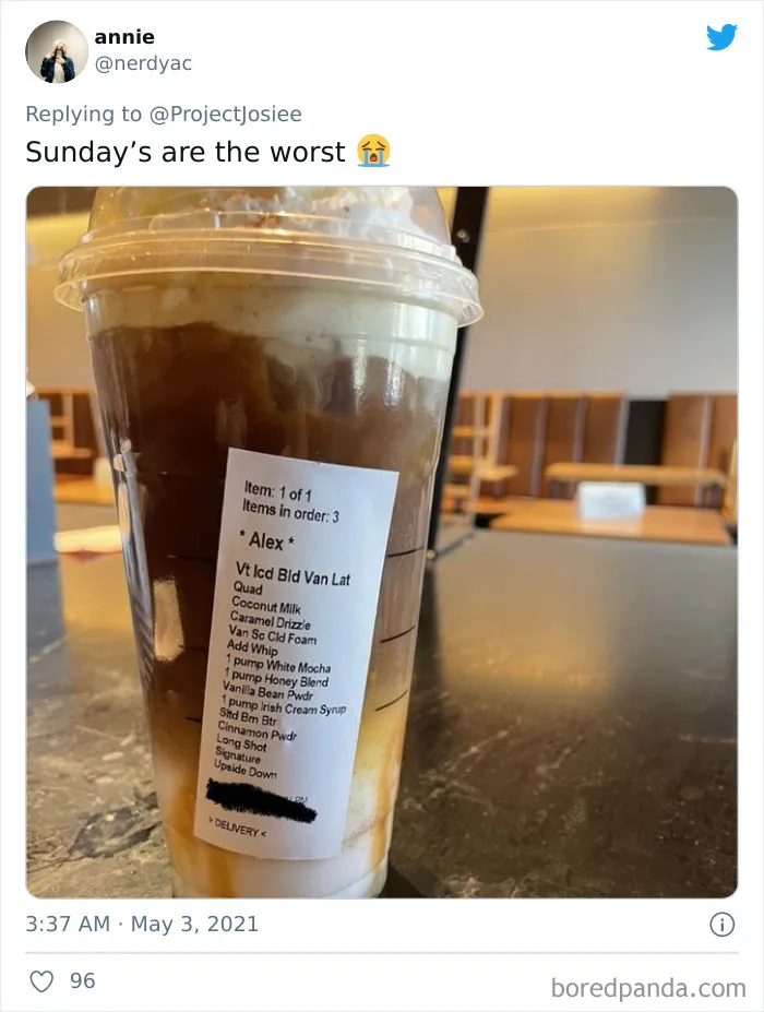 Frustrated Starbucks Baristas Are Shaming Jerk Customers Who Order Drinks That Are 'Very Extra' (30 Pics)