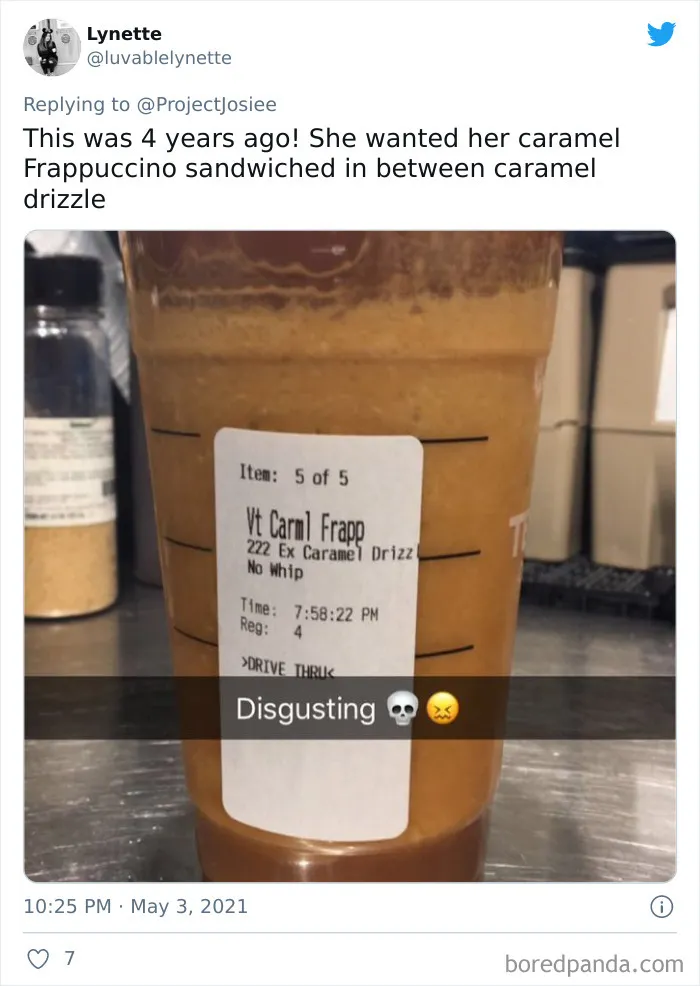 Frustrated Starbucks Baristas Are Shaming Jerk Customers Who Order Drinks That Are 'Very Extra' (30 Pics)