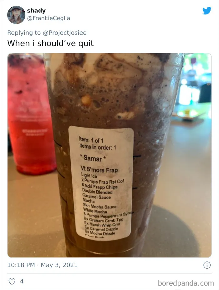 Frustrated Starbucks Baristas Are Shaming Jerk Customers Who Order Drinks That Are 'Very Extra' (30 Pics)