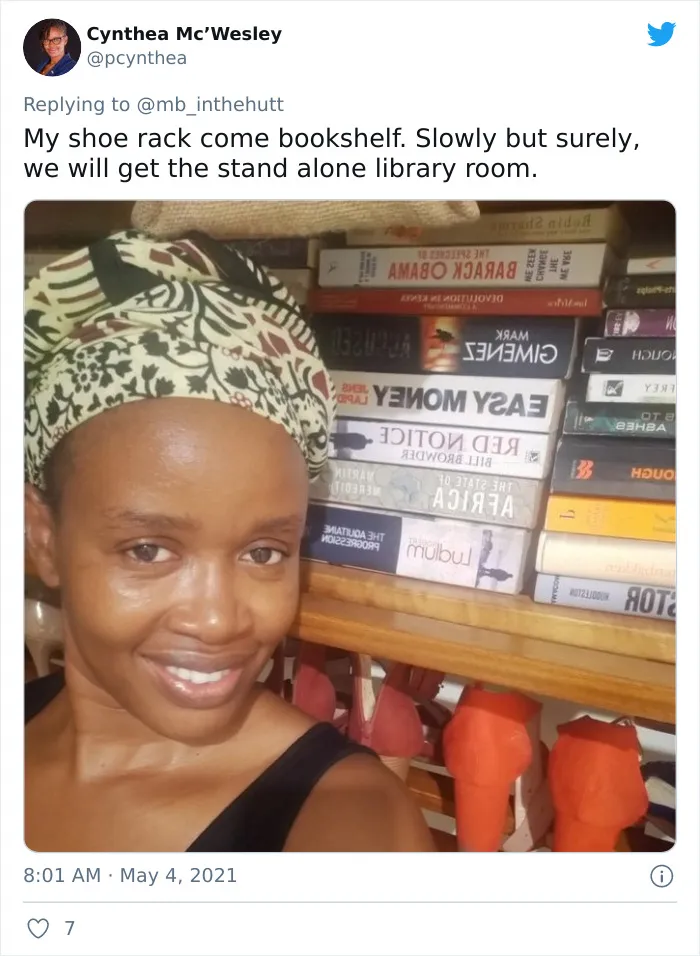 21 People Responded By Showing Their Home Libraries When A Twitter User Shared She Just Finished Hers