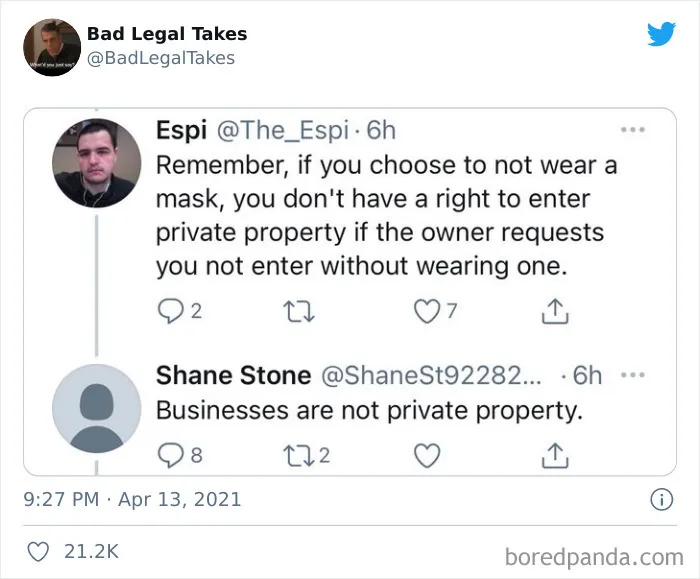 40 Times Overconfident People Gave "Law Advice" And Got Shamed By The "Bad Legal Takes" Twitter Account