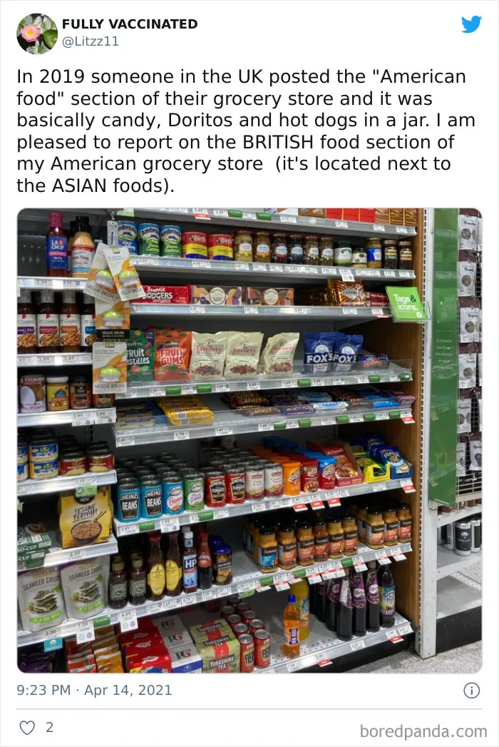 What The "American Food" Section Looks Like In Different Countries