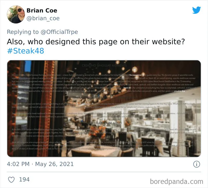 Steakhouse Puts Up A Sign That Asks Customers To Spend $100 Per Person Minimum, Gets Roasted Like Steak
