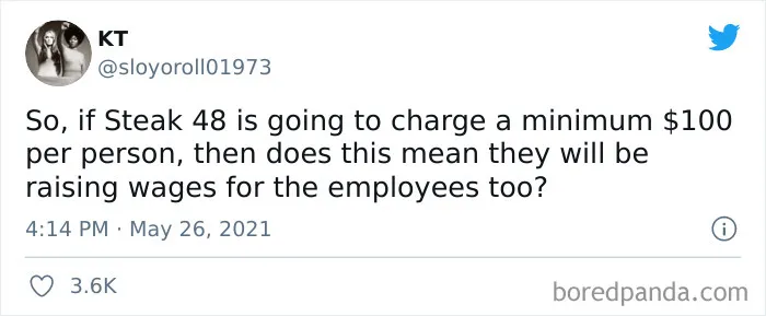 Steakhouse Puts Up A Sign That Asks Customers To Spend $100 Per Person Minimum, Gets Roasted Like Steak