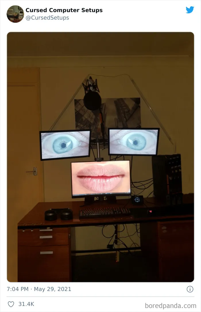 30 Times People Had Such Terrible Computer Setups, They Could Only Be Described As 'Cursed', As Shared By This Twitter Account