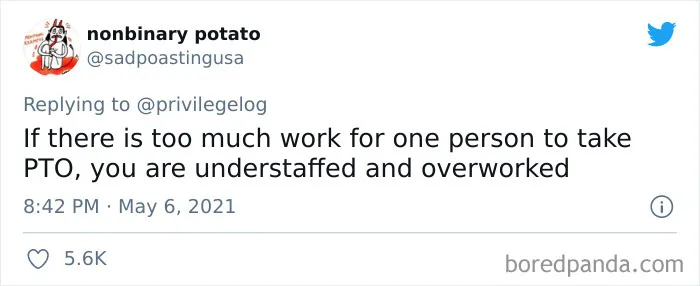 Person Encourages Young People To Not Take Paid Time Off - Gets A Reality Check