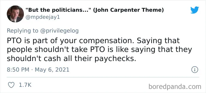Person Encourages Young People To Not Take Paid Time Off - Gets A Reality Check