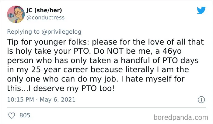 Person Encourages Young People To Not Take Paid Time Off - Gets A Reality Check