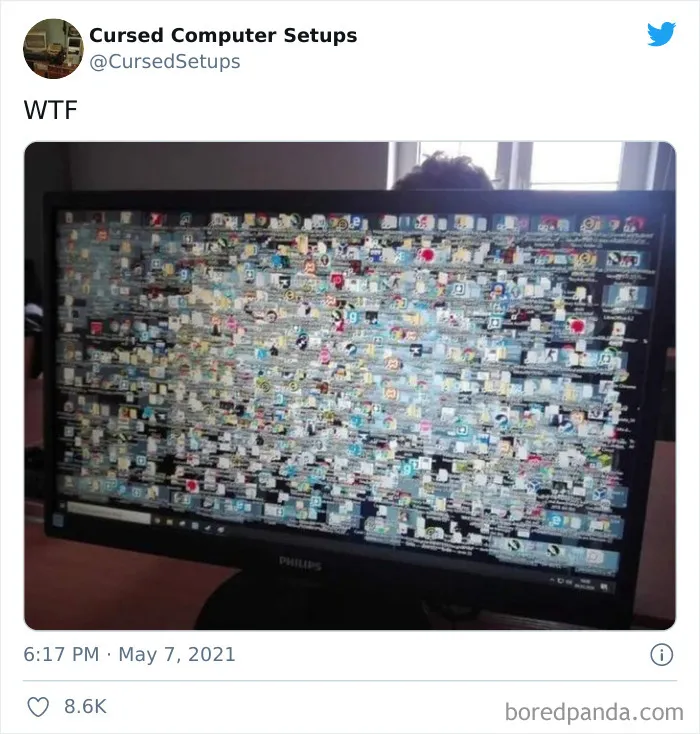 30 Times People Had Such Terrible Computer Setups, They Could Only Be Described As 'Cursed', As Shared By This Twitter Account