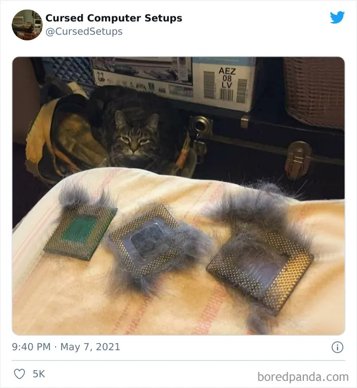 30 Times People Had Such Terrible Computer Setups, They Could Only Be Described As 'Cursed', As Shared By This Twitter Account