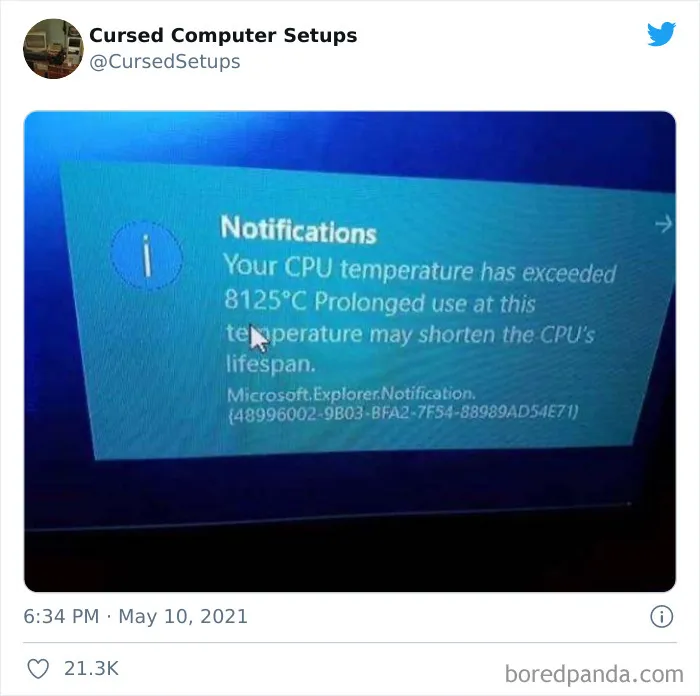 30 Times People Had Such Terrible Computer Setups, They Could Only Be Described As 'Cursed', As Shared By This Twitter Account