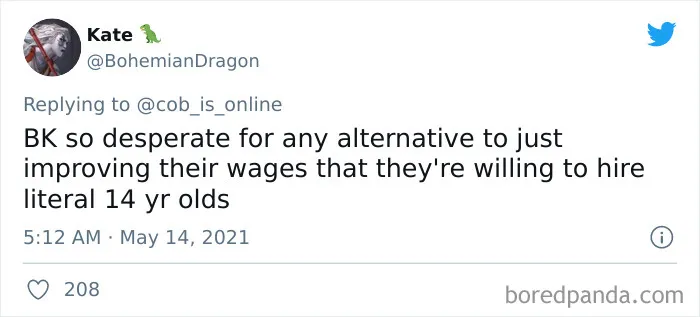 Burger King Posts A Sign Asking Parents Of 14 And 15 Year Olds To Let Them Apply For Jobs And People Are Outraged