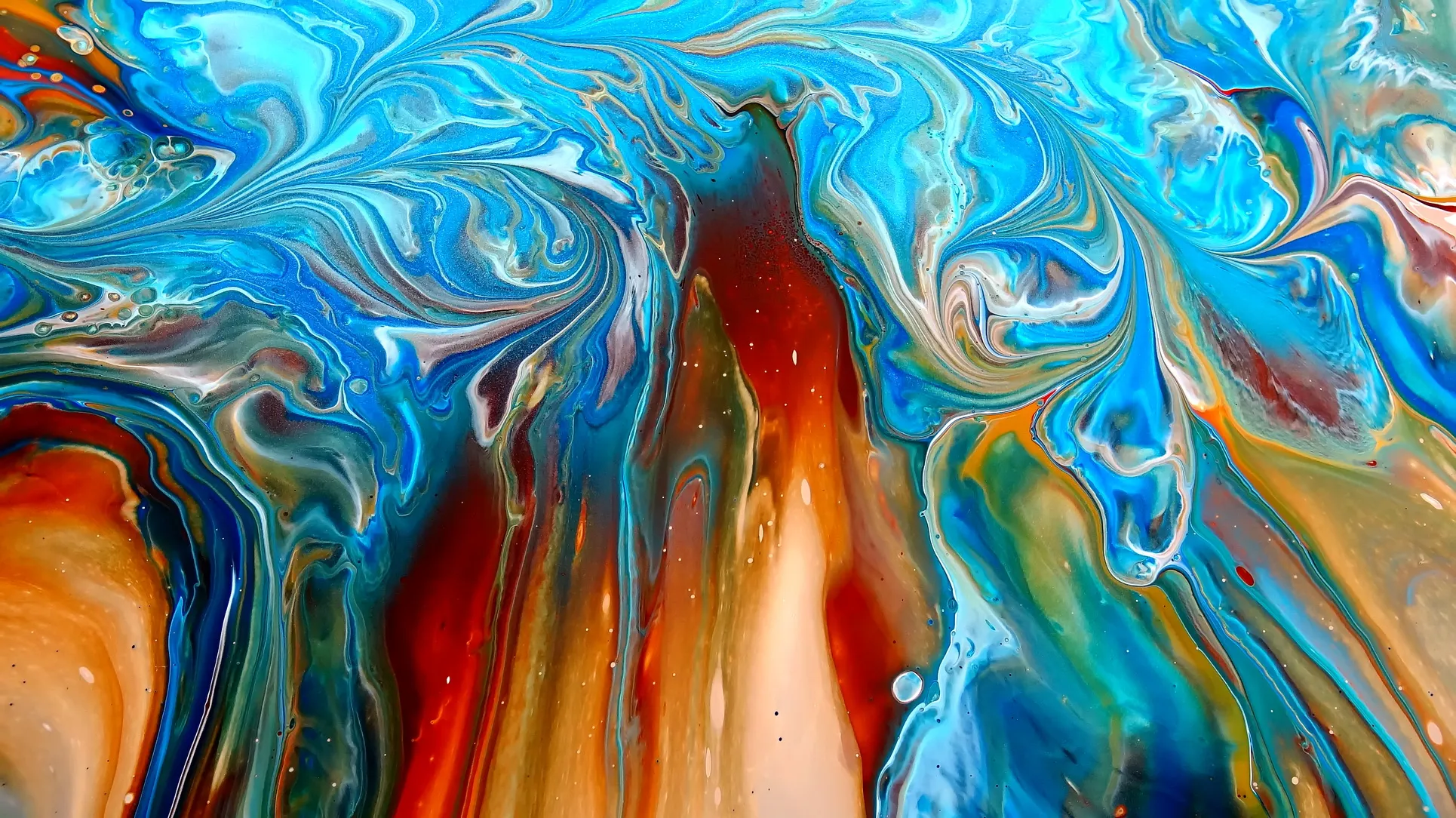 Dutch Pour And Marble Roll ~ Fluid Art Painting ~ Acrylic Pouring ~ Beautiful Colours