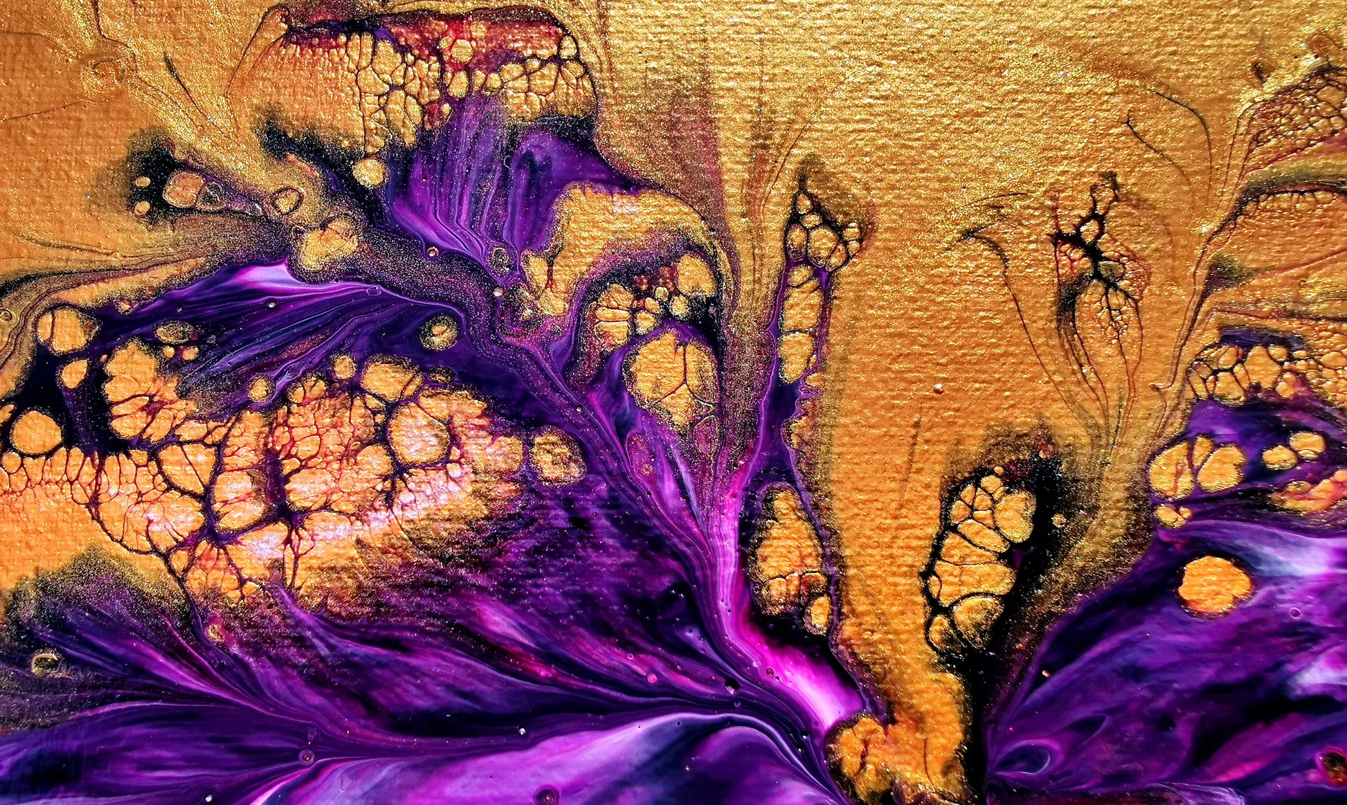 Lady In Purple ~three Flowers Experiment ~ Acrylic Pouring ~ Fluid Art Painting