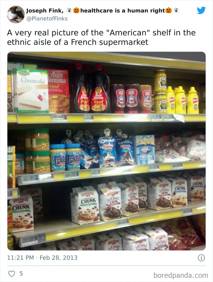 What The "American Food" Section Looks Like In Different Countries