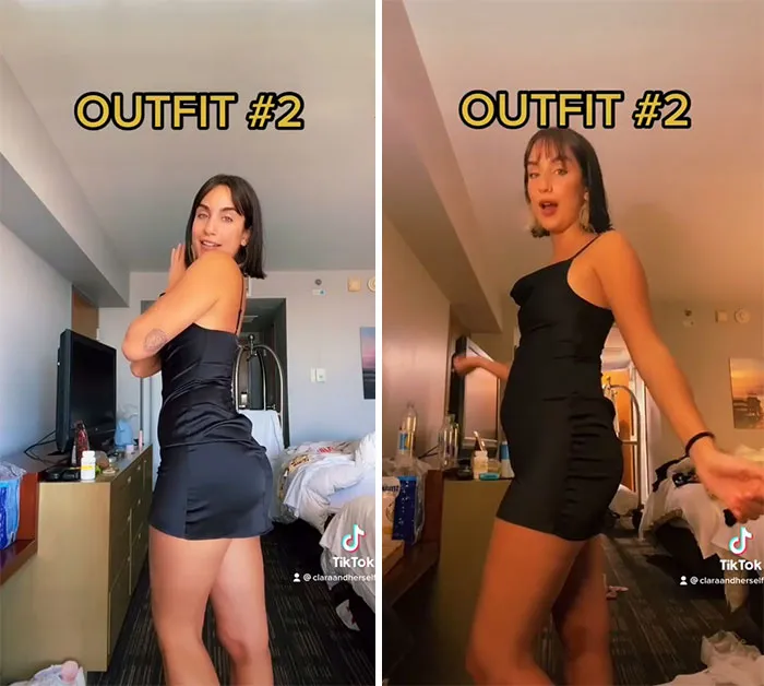 Woman Goes Viral For Her Demonstration Of How Eating Affects The Way You Look In Different Outfits