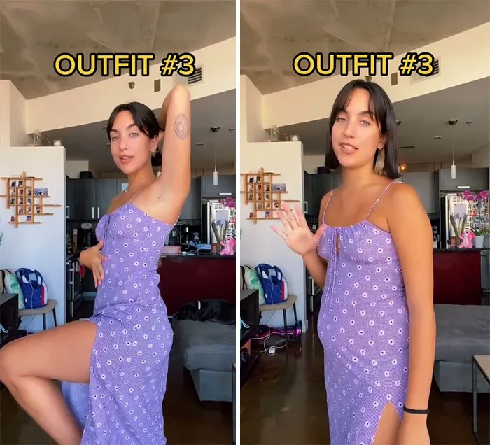 Woman Goes Viral For Her Demonstration Of How Eating Affects The Way You Look In Different Outfits