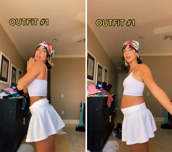 Woman Goes Viral For Her Demonstration Of How Eating Affects The Way You Look In Different Outfits