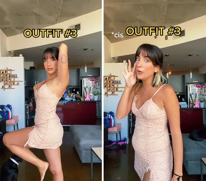 Woman Goes Viral For Her Demonstration Of How Eating Affects The Way You Look In Different Outfits