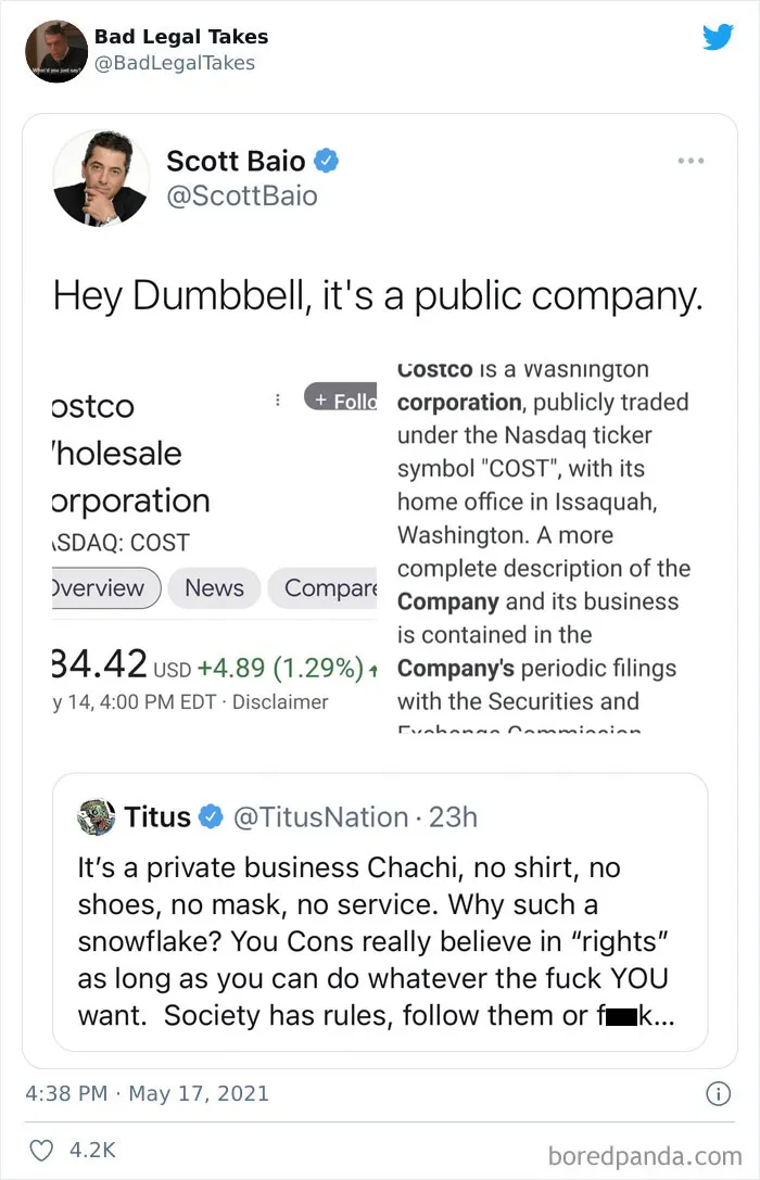 40 Times Overconfident People Gave "Law Advice" And Got Shamed By The "Bad Legal Takes" Twitter Account