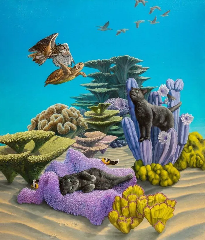 72 Surrealistic Oil Paintings That Capture The Fierce Beauty Of Wildlife By Jon Ching