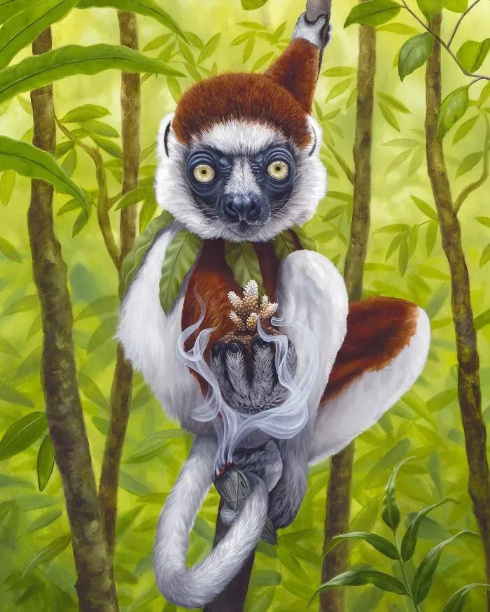 72 Surrealistic Oil Paintings That Capture The Fierce Beauty Of Wildlife By Jon Ching