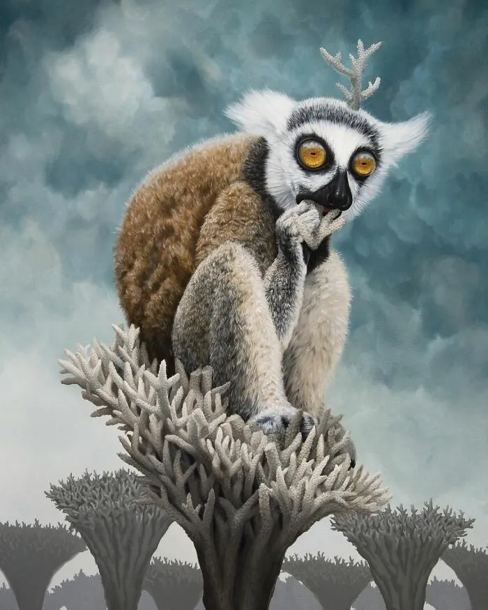72 Surrealistic Oil Paintings That Capture The Fierce Beauty Of Wildlife By Jon Ching