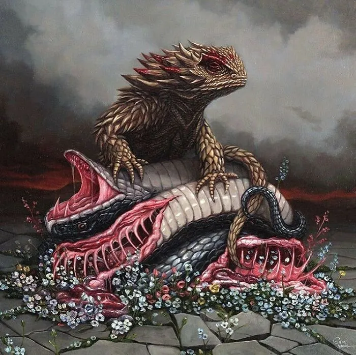72 Surrealistic Oil Paintings That Capture The Fierce Beauty Of Wildlife By Jon Ching