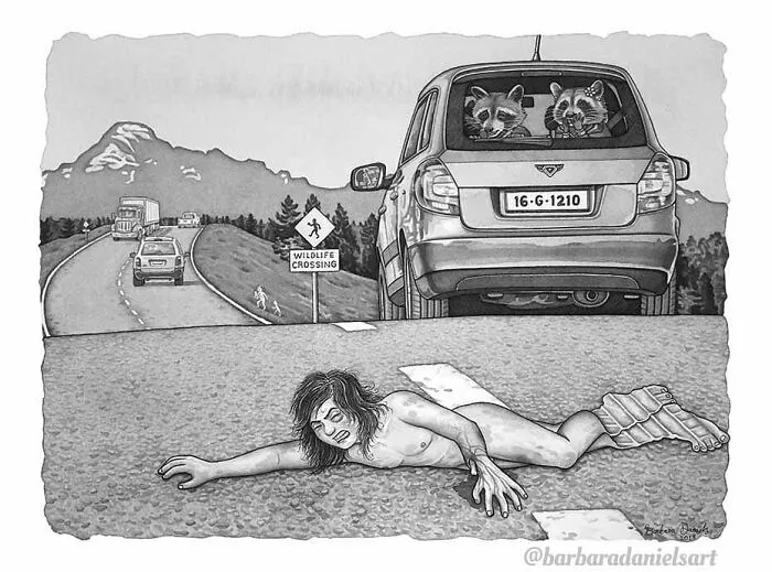 Esta artista hace ilustraciones en las que el rol de los humanos y los animales está invertido, para hacerte pensar (50 imágenes)