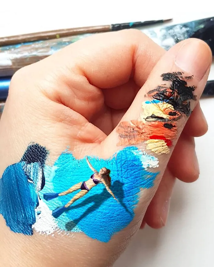 Artist Uses Her Hands As A Canvas To Show Her Hidden Worlds (39 Pics)
