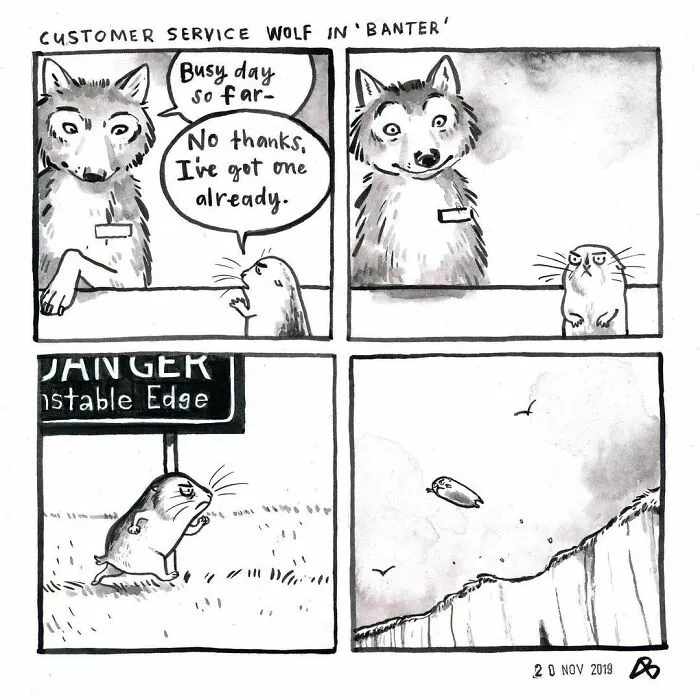 Customer Service Wolf In 'Banter'
