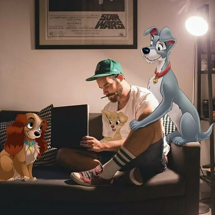 Guy 'Hangs Out' With Disney Characters In 30 Pics (New Pics)