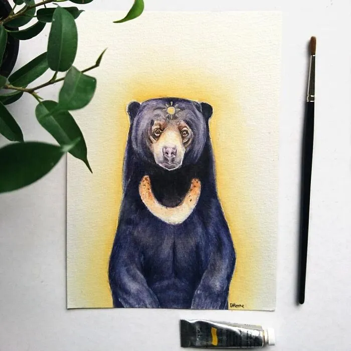 I Create Animal-Themed Paintings Using Watercolor, Ink, And Acrylic Paint, Here Are My best 70 Works