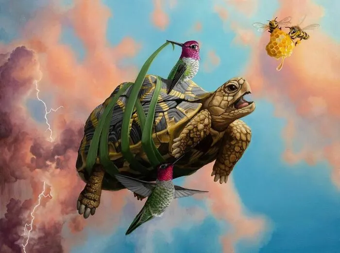 72 Surrealistic Oil Paintings That Capture The Fierce Beauty Of Wildlife By Jon Ching