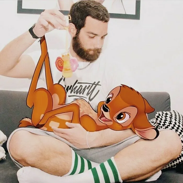 Guy 'Hangs Out' With Disney Characters In 30 Pics (New Pics)