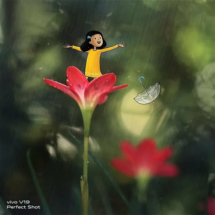 Indian Artist Creates A Little Girl Character To Give More Life To His Macro Photos And Instagram Loves It (17 Pics)