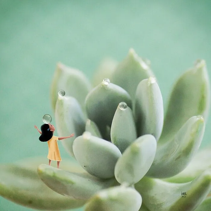 Indian Artist Creates A Little Girl Character To Give More Life To His Macro Photos And Instagram Loves It (17 Pics)