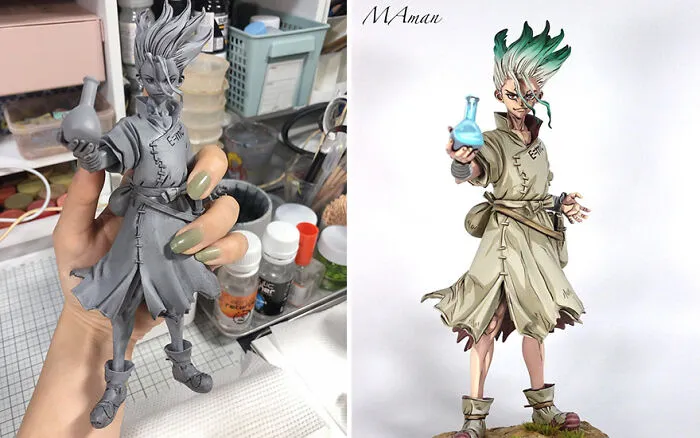 Artist Transforms Generic Anime Figurines And They Look Like They Escaped A Manga (43 Pics)
