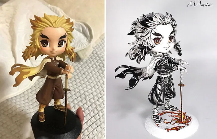 Artist Transforms Generic Anime Figurines And They Look Like They Escaped A Manga (43 Pics)