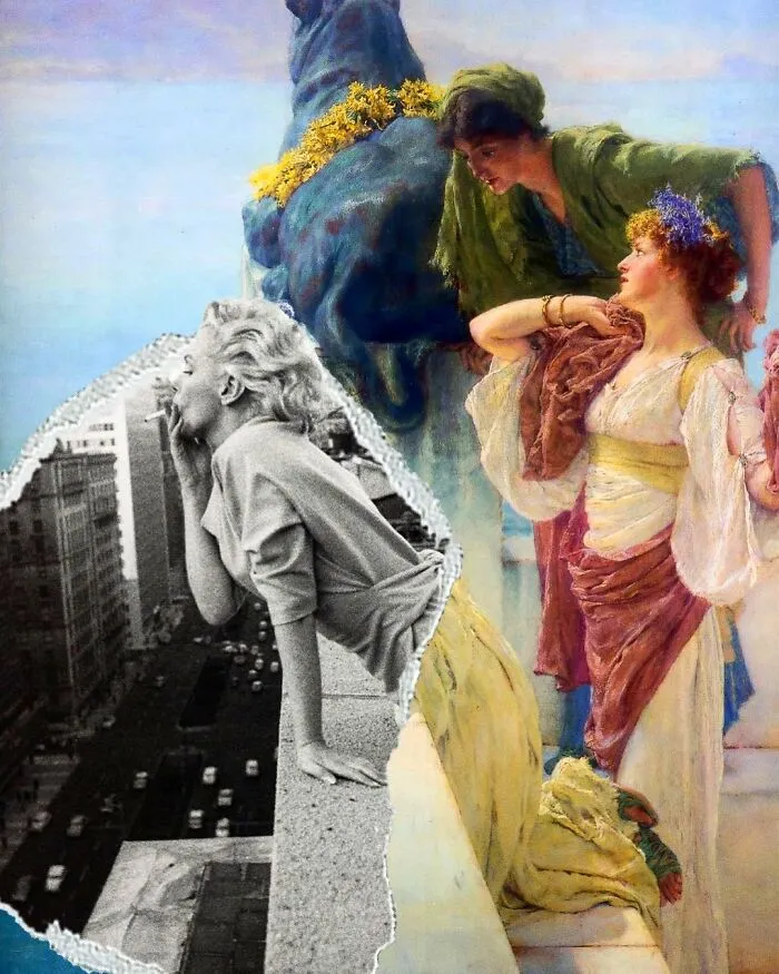 Lo que ocurre cuando combinas cuadros famosos y cultura pop: Este artista crea 40 collages como respuesta