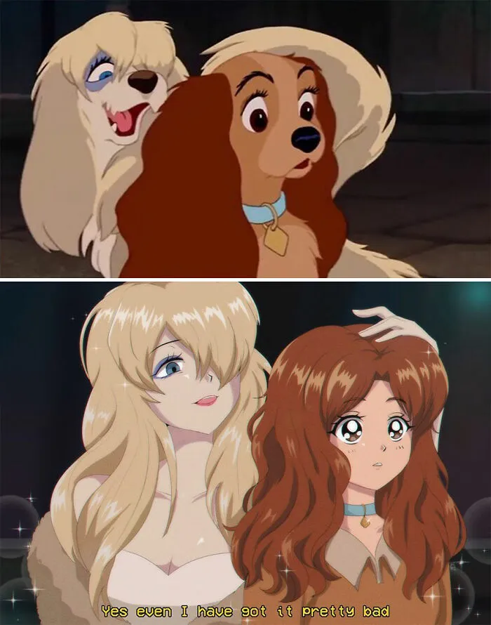 Esta artista convierte a 30 personajes populares de animación, películas y series en anime