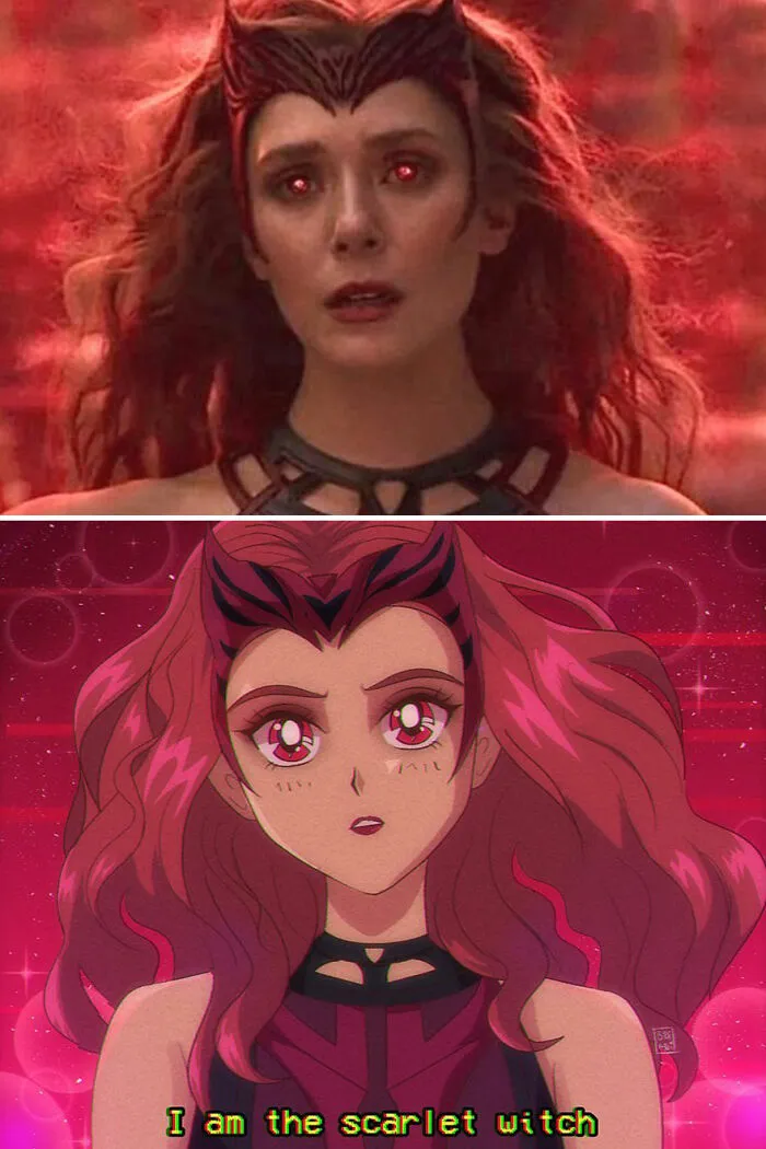 Esta artista convierte a 30 personajes populares de animación, películas y series en anime