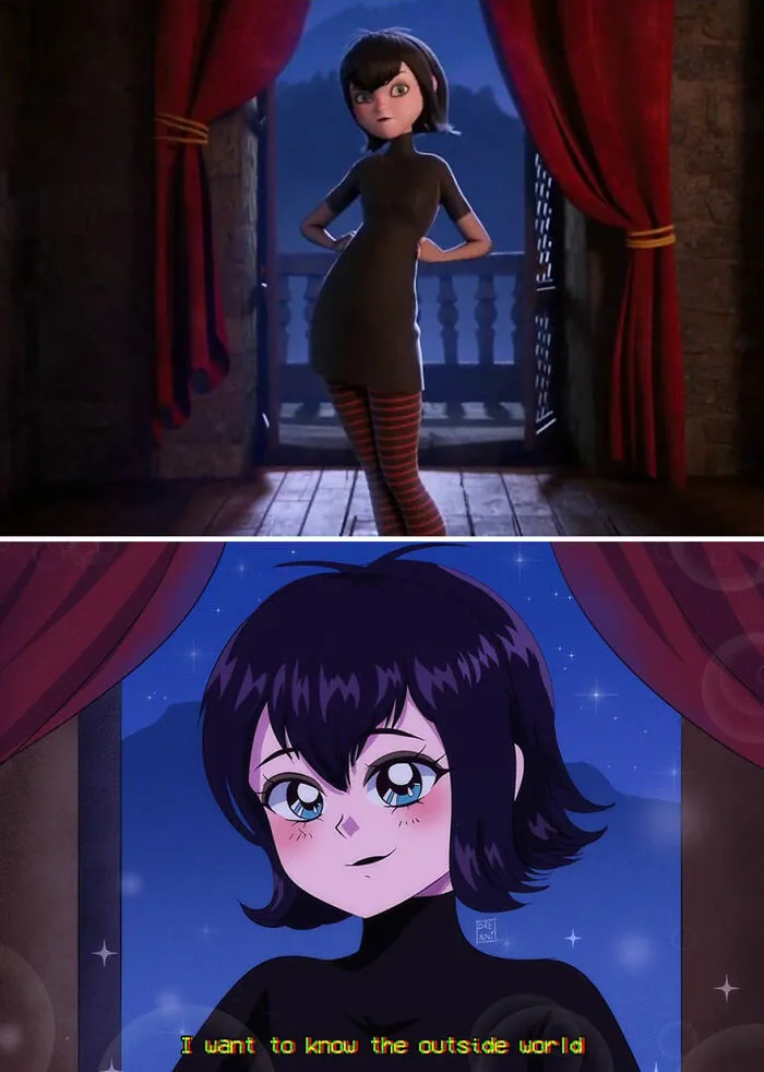 Esta artista convierte a 30 personajes populares de animación, películas y series en anime