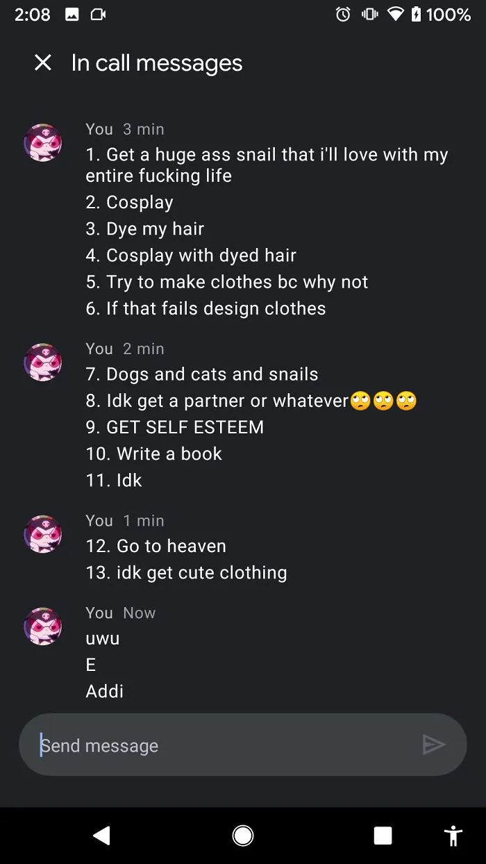 Me And My Friends Were Making Bucket Lists... (Minor Cussing)