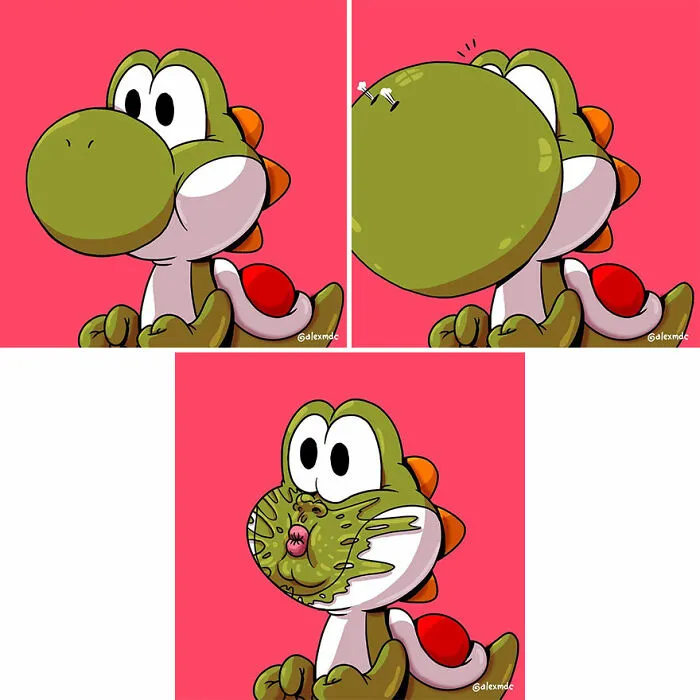 Artist 'Uncovers' The Disturbing Behind-The-Scenes Of Popular Characters (30 New Pics)